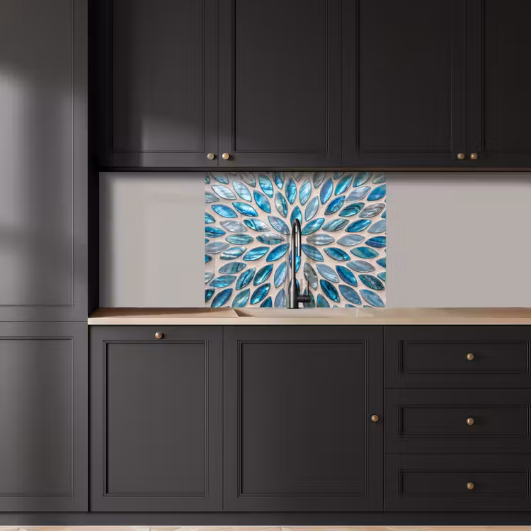 Revestimiento cocina - Estampado - Brillo - Abstracto - Azul - Decoración — 5