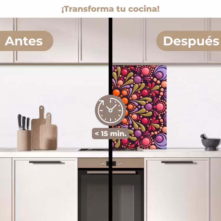 Revestimiento cocina - Estampado - Lunares - Abstracto - Moderno - Colorido — 2