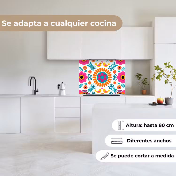 Revestimiento cocina - Flores - Pájaros - Estampados - Colorido - Moderno — 6
