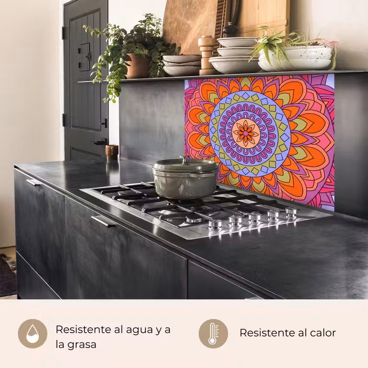 Revestimiento cocina - Mandala - Círculo - Abstracto - Colorido - Patrón — 4