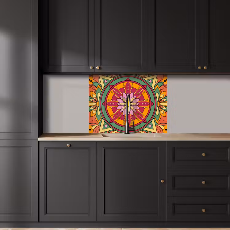 Revestimiento cocina - Mandala - Flores - Abstracto - Colorido — 5