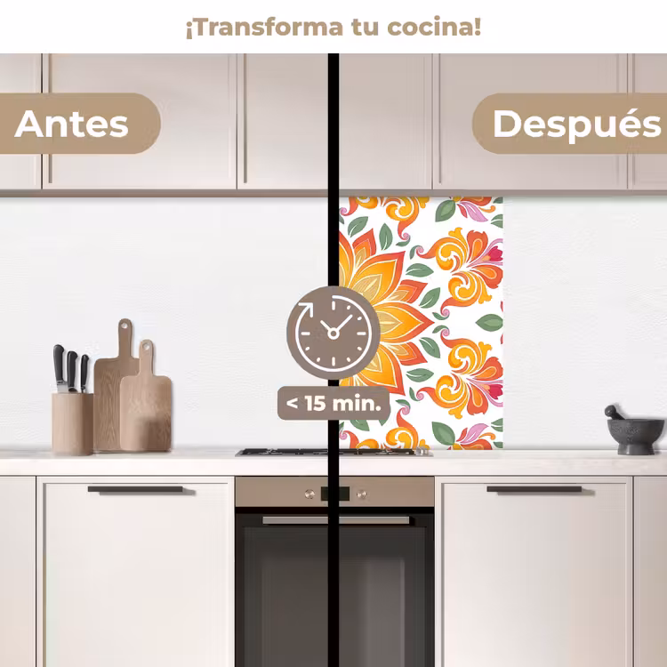 Revestimiento cocina - Mandala - Flores - Decoración - Colorido - Abstracto — 2