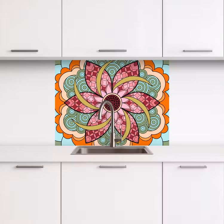 Revestimiento cocina - Mandala - Geométrico - Arte - Decorativo - Colorido — 3