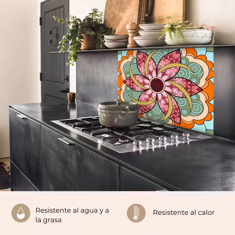 Revestimiento cocina - Mandala - Geométrico - Arte - Decorativo - Colorido — 4