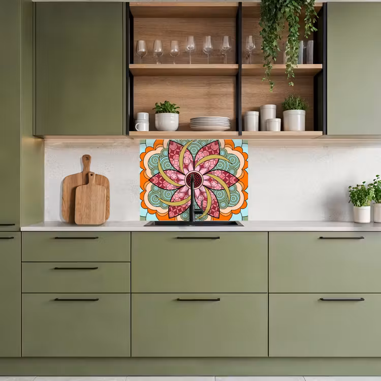 Revestimiento cocina - Mandala - Geométrico - Arte - Decorativo - Colorido — 7