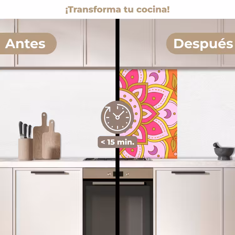 Revestimiento cocina - Patrón - Motivo floral - Decoración - Abstracto - Rosa — 2