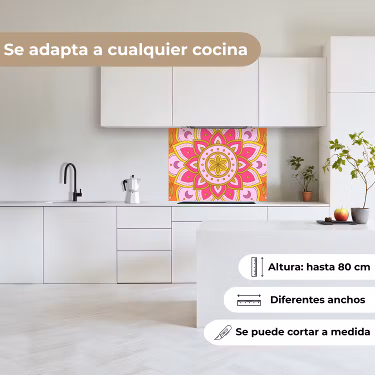 Revestimiento cocina - Patrón - Motivo floral - Decoración - Abstracto - Rosa — 6