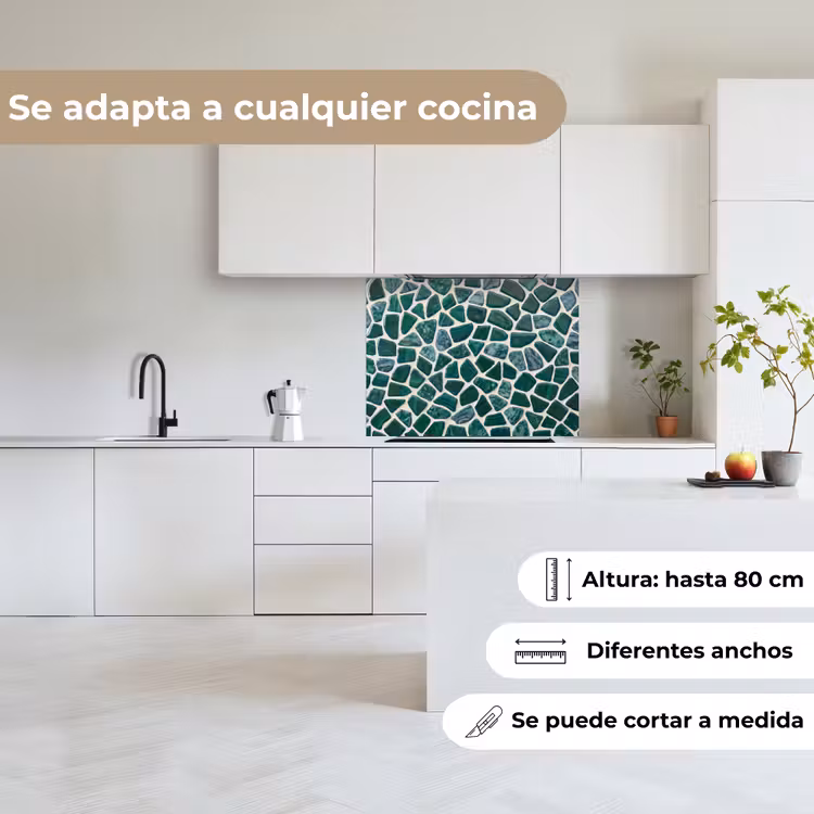 Revestimiento cocina - Textura - Piedra - Verde - Abstracto - Estampado — 6