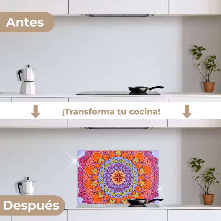 Salpicaderos de cocina - Mandala - Círculo - Abstracto - Colorido - Patrón — 7