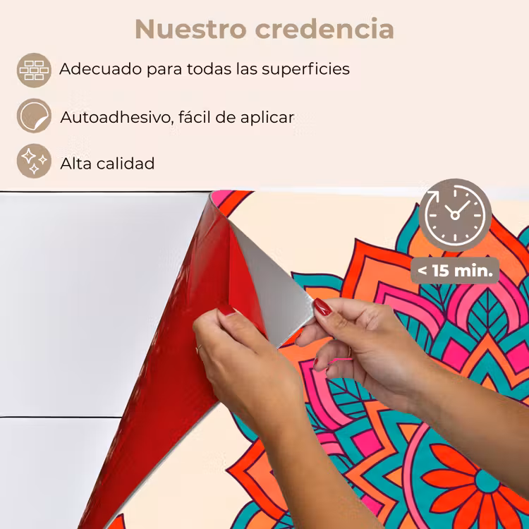 Salpicaderos de cocina - Mandala - Estampado - Abstracto - Colorido - Moderno — 4