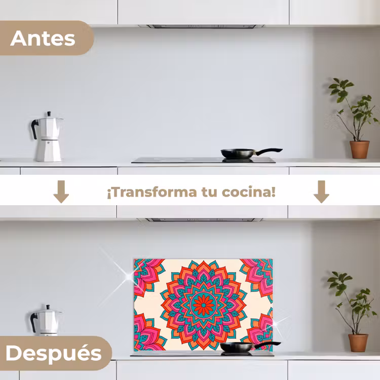 Salpicaderos de cocina - Mandala - Estampado - Abstracto - Colorido - Moderno — 7