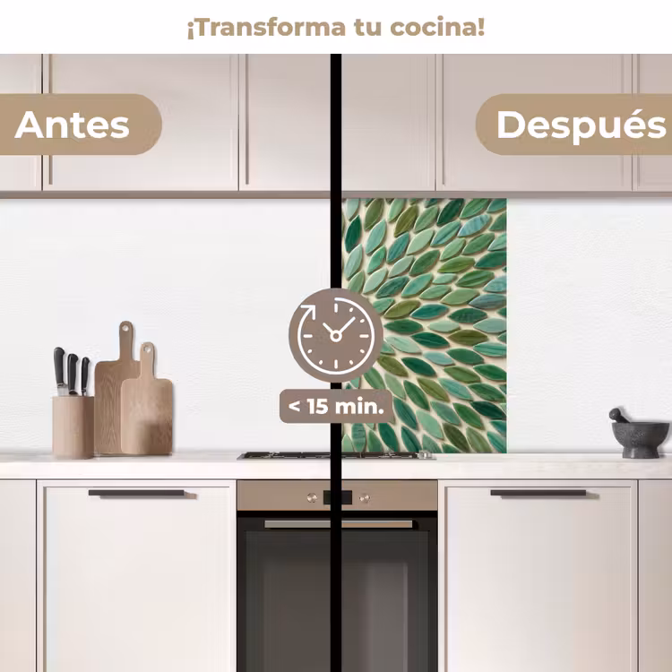 Revestimiento cocina - Estampado - Hoja - Verde - Abstracto — 2
