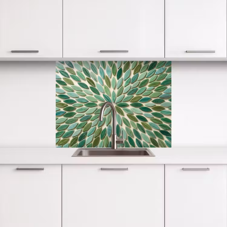 Revestimiento cocina - Estampado - Hoja - Verde - Abstracto — 3