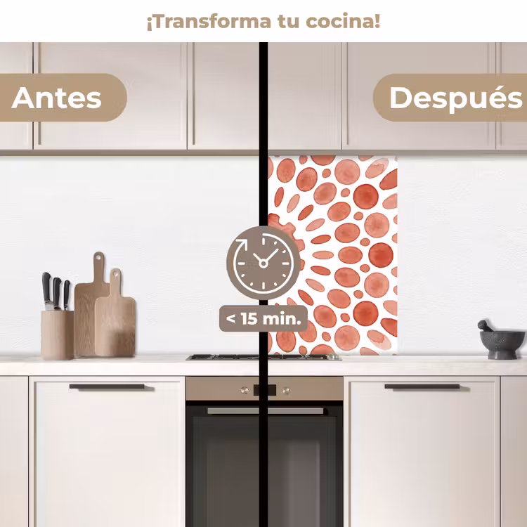Revestimiento cocina - Motivo - Círculos - Abstracto - Moderno - Rojo — 2