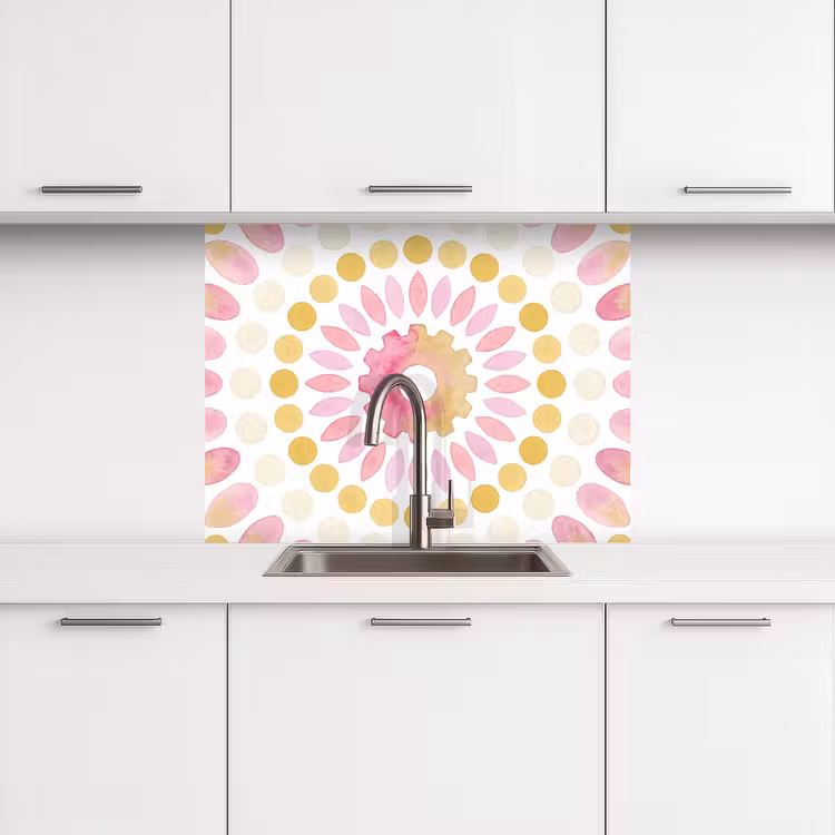 Revestimiento cocina - Resumen - Mandala - Arte - Moderno - Rosa — 3