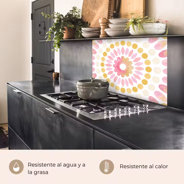 Revestimiento cocina - Resumen - Mandala - Arte - Moderno - Rosa — 4