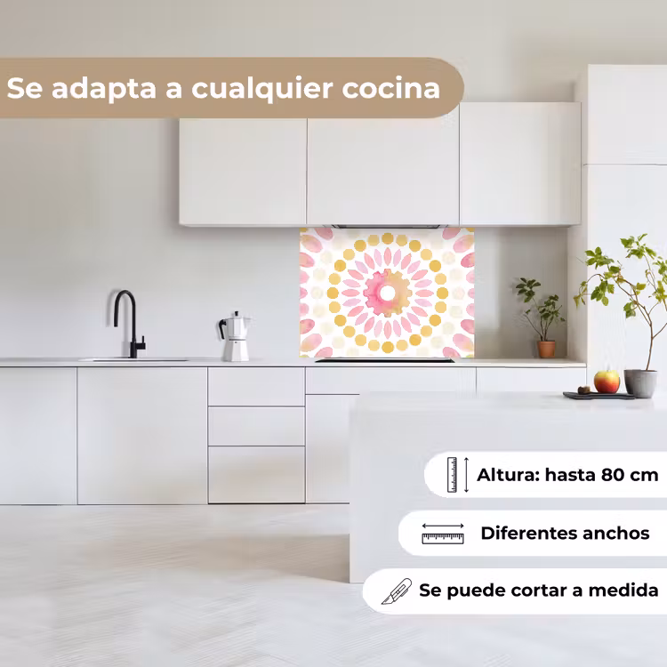 Revestimiento cocina - Resumen - Mandala - Arte - Moderno - Rosa — 6