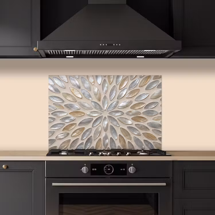 Salpicaderos de cocina - Estampado - Ovalado - Brillante - Abstracto - Beige — 5
