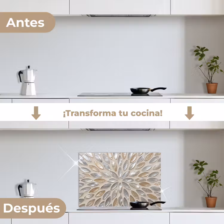Salpicaderos de cocina - Estampado - Ovalado - Brillante - Abstracto - Beige — 7