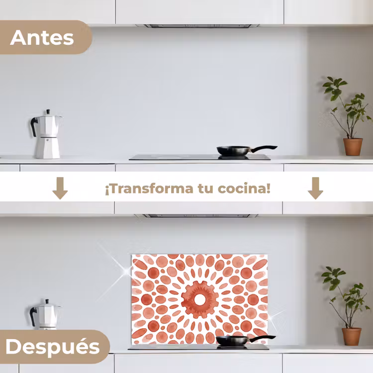 Salpicaderos de cocina - Motivo - Círculos - Abstracto - Moderno - Rojo — 7