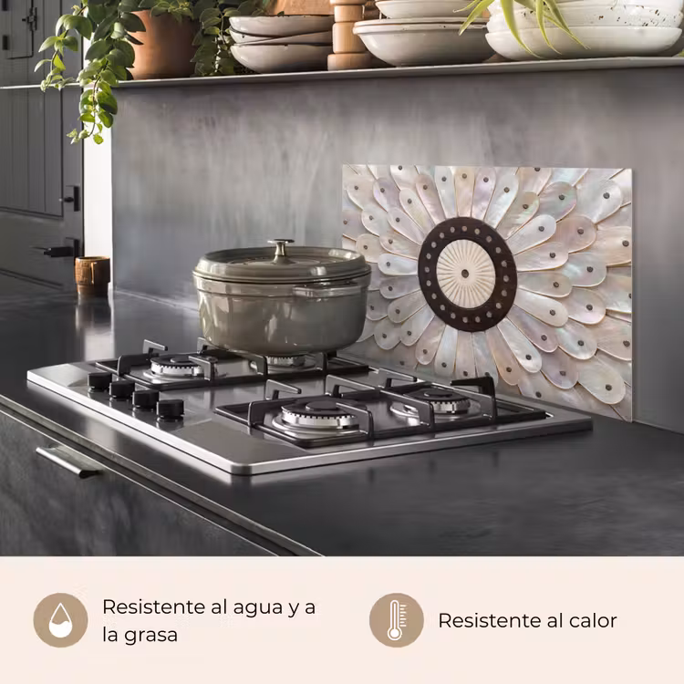 Salpicaderos de cocina - Nácar - Estampado - Decoración - Artesanía - Blanco — 2