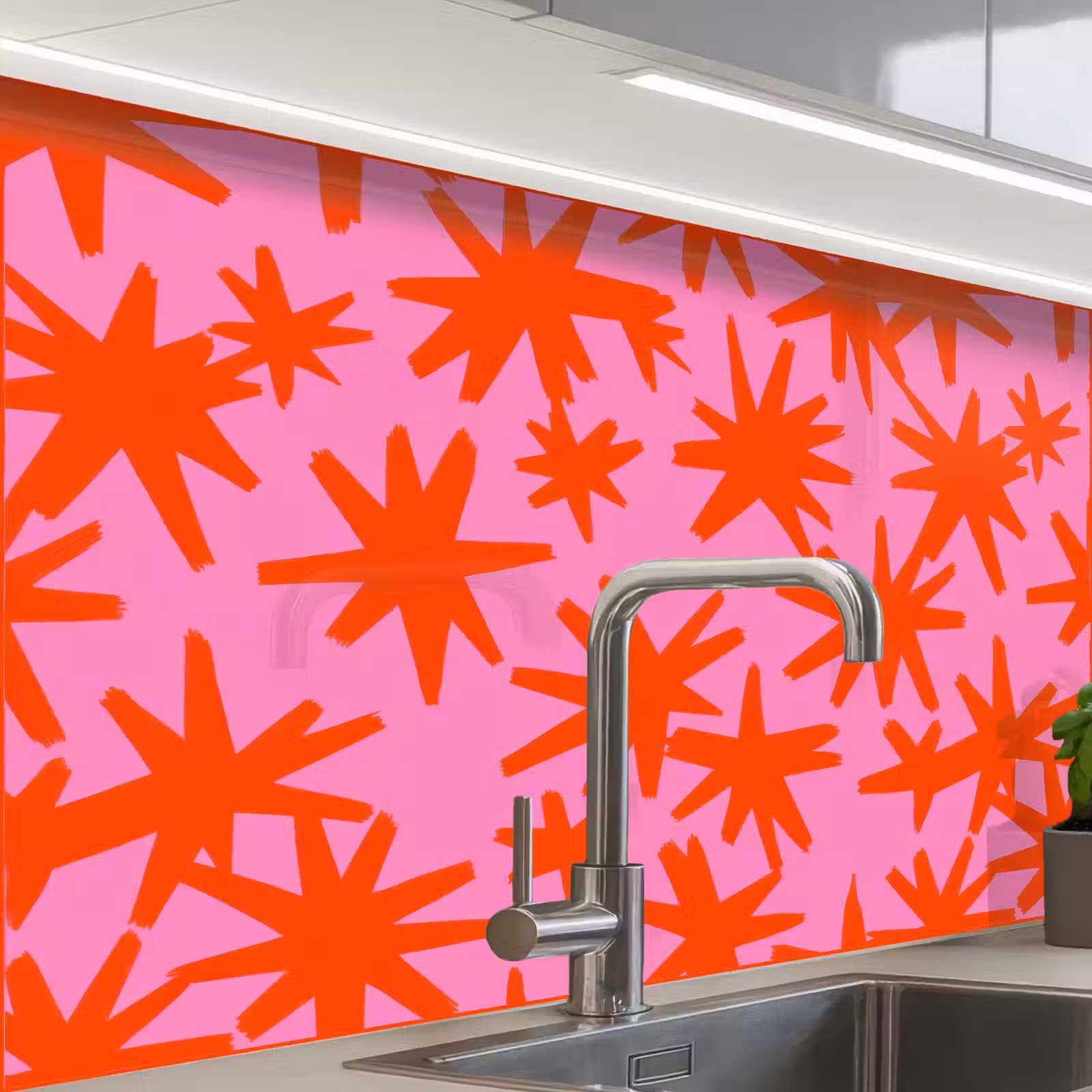Revestimiento cocina - Moderno - Estrellas - Rosa — 1