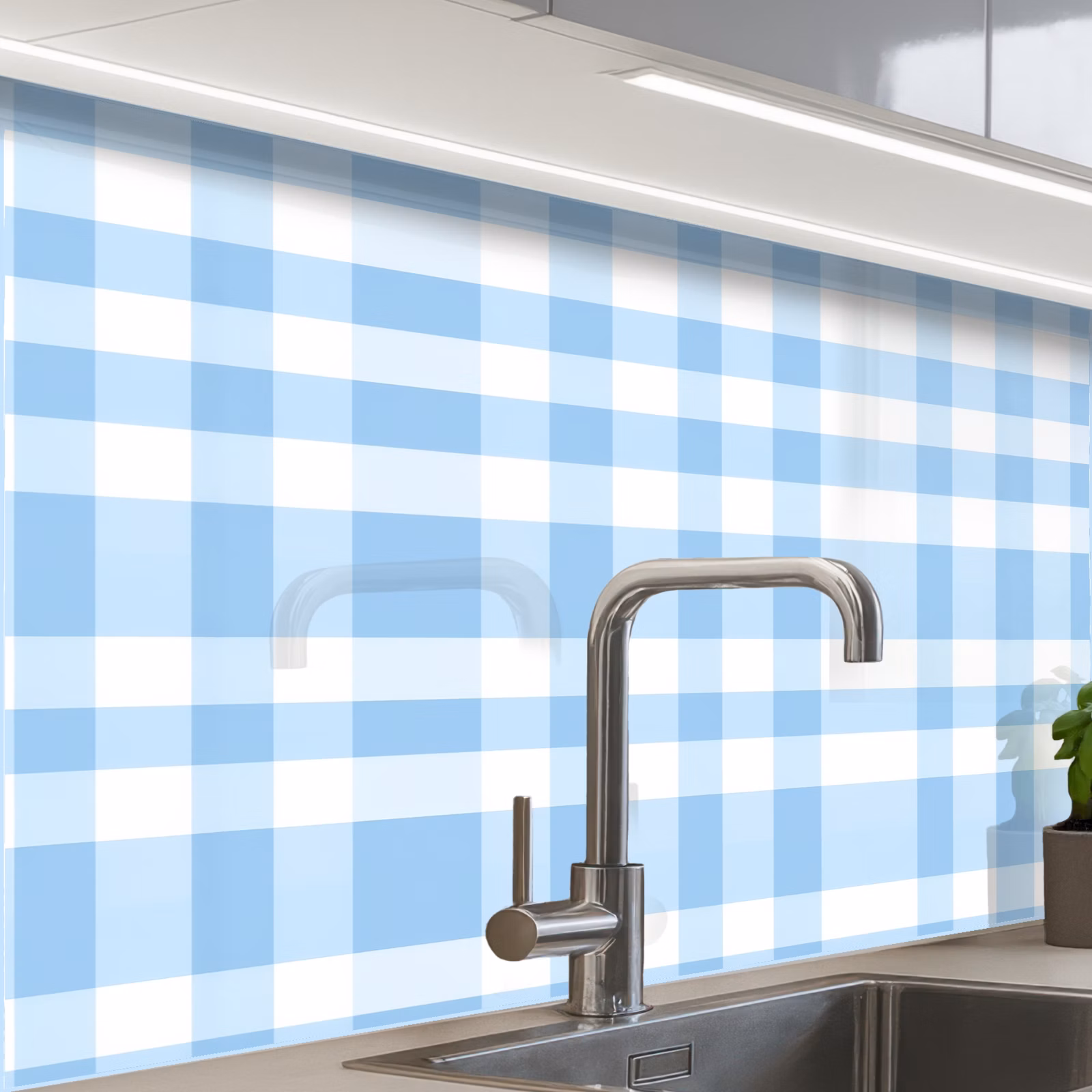 Revestimiento cocina - Plaid - Patrón - Azul — 1