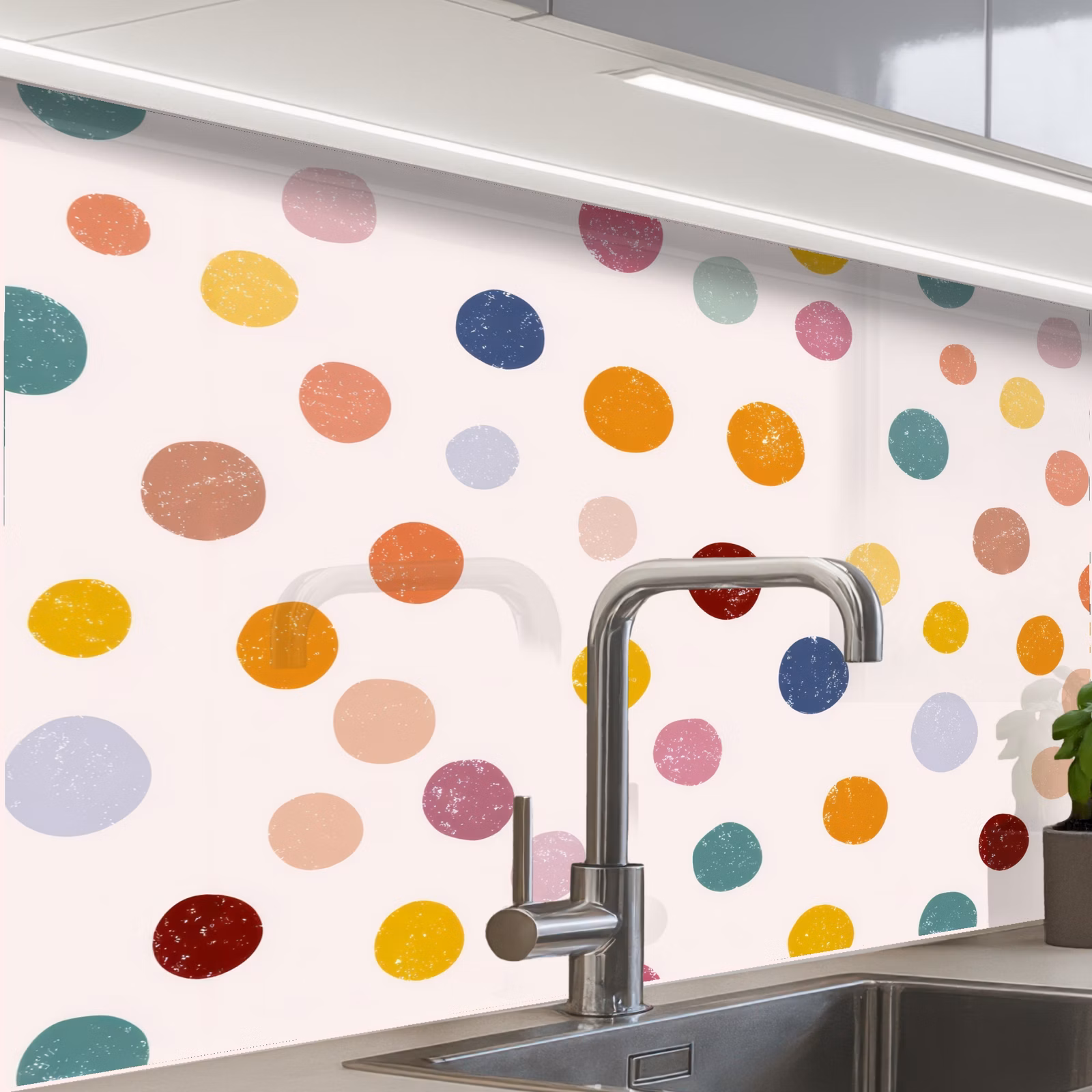 Revestimiento cocina - Puntos - Sutiles - Coloridos — 1