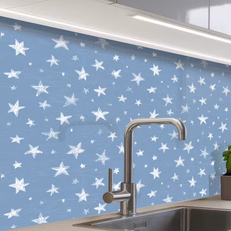 Revestimiento cocina - Estrellas - Patrón - Azul — 1