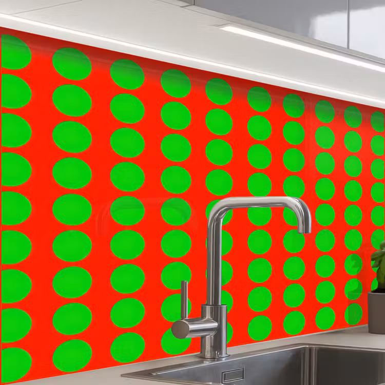Revestimiento cocina - Lunares - Motivo - Verde — 1