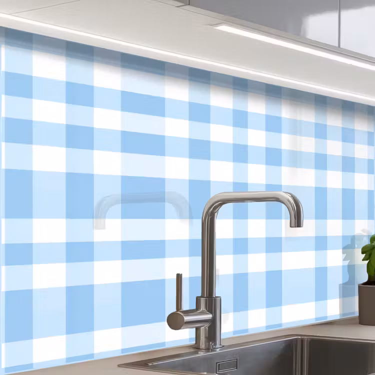 Revestimiento cocina - Plaid - Patrón - Azul — 1