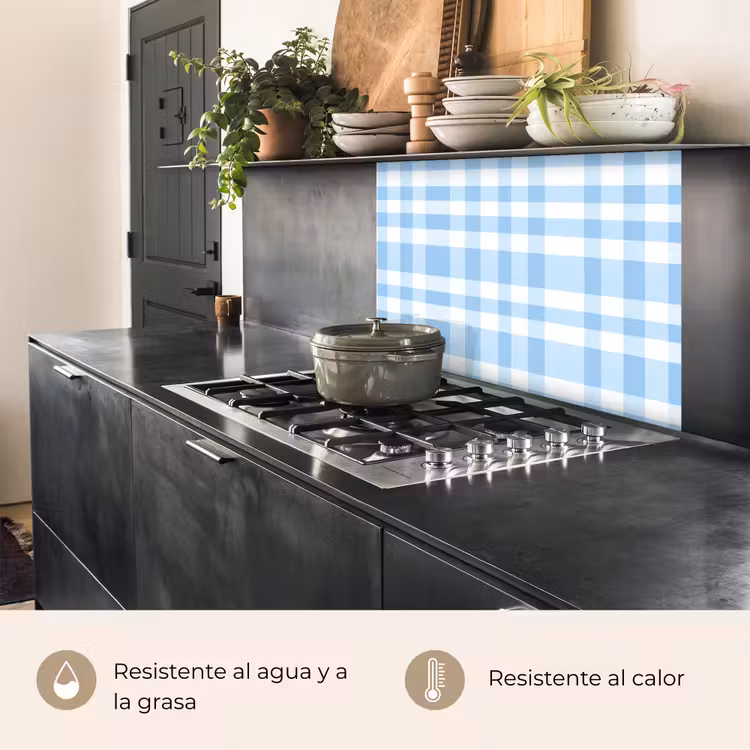 Revestimiento cocina - Plaid - Patrón - Azul — 4
