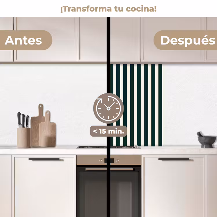 Revestimiento cocina - Rayas - Clásico - Verde — 2
