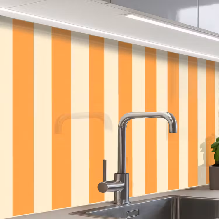 Revestimiento cocina - Rayas - Estampado - Naranja — 1