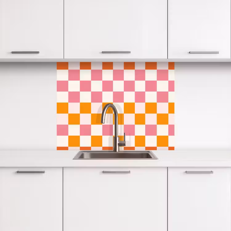 Revestimiento cocina - Cuadrado - Patrón - Naranja — 3