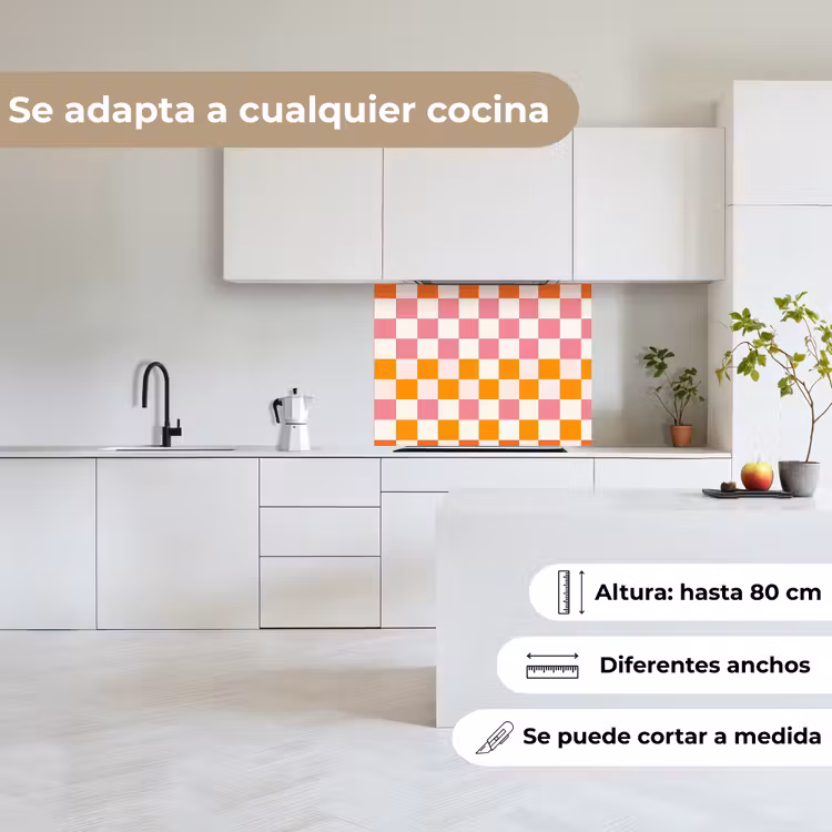 Revestimiento cocina - Cuadrado - Patrón - Naranja — 6