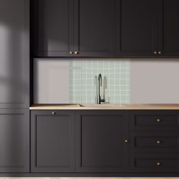 Revestimiento cocina - Diseño a cuadros - Ondulado - Verde — 5