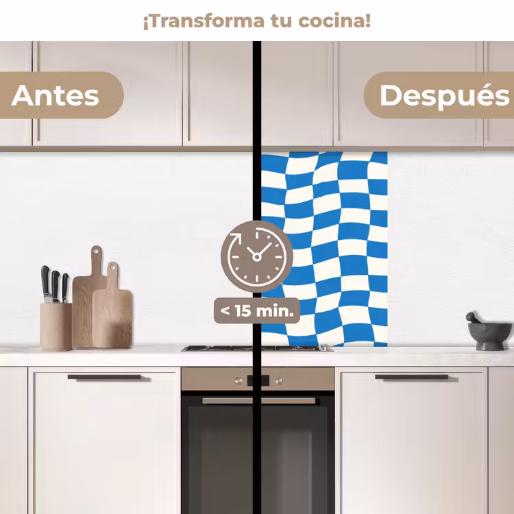 Revestimiento cocina - Ondulado - Patrón - Azul — 2