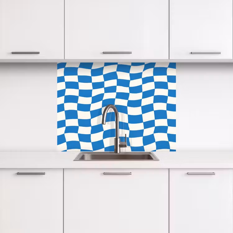 Revestimiento cocina - Ondulado - Patrón - Azul — 3