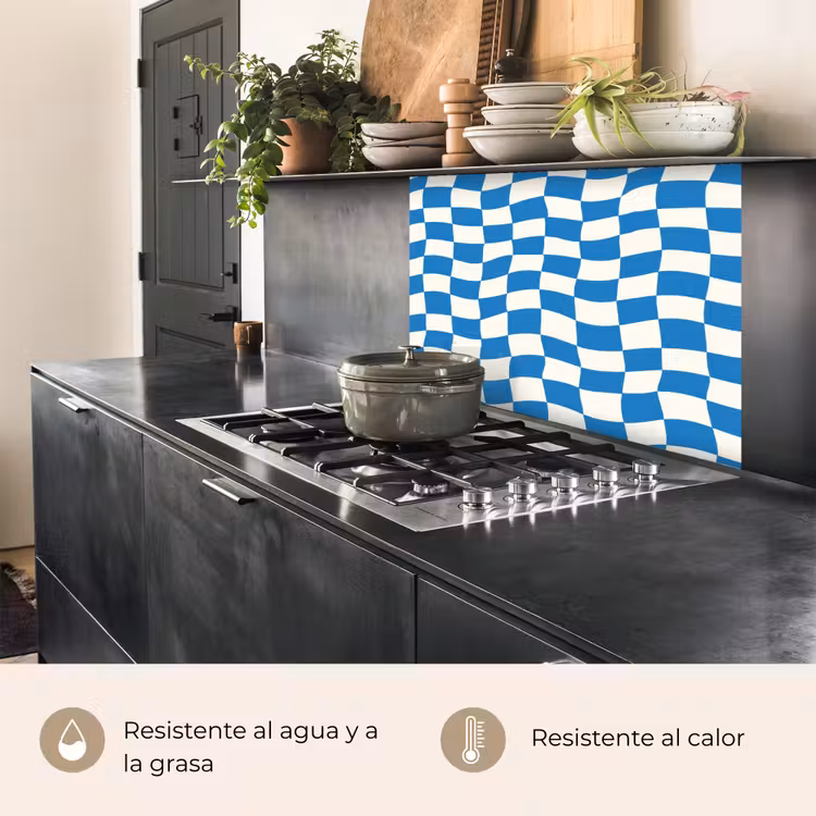 Revestimiento cocina - Ondulado - Patrón - Azul — 4