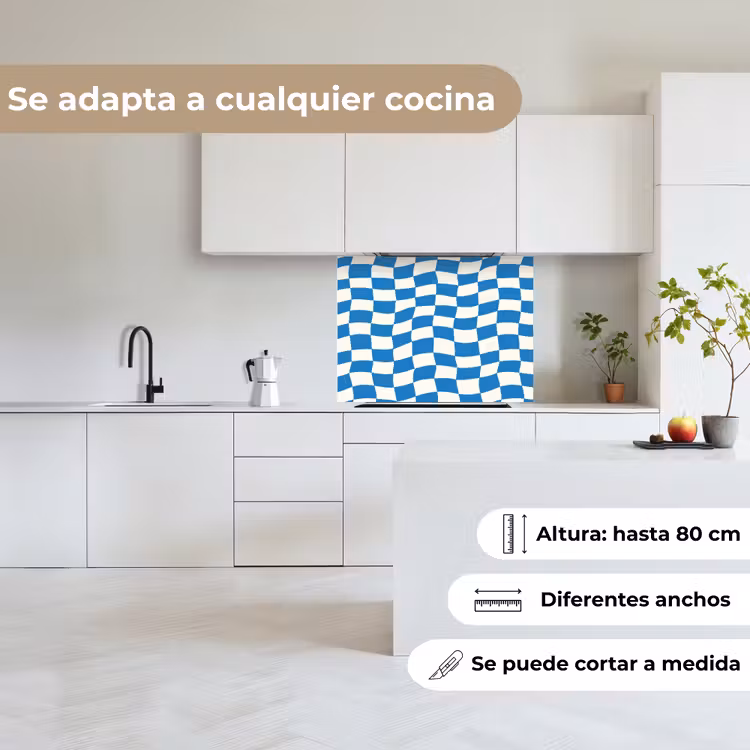 Revestimiento cocina - Ondulado - Patrón - Azul — 6