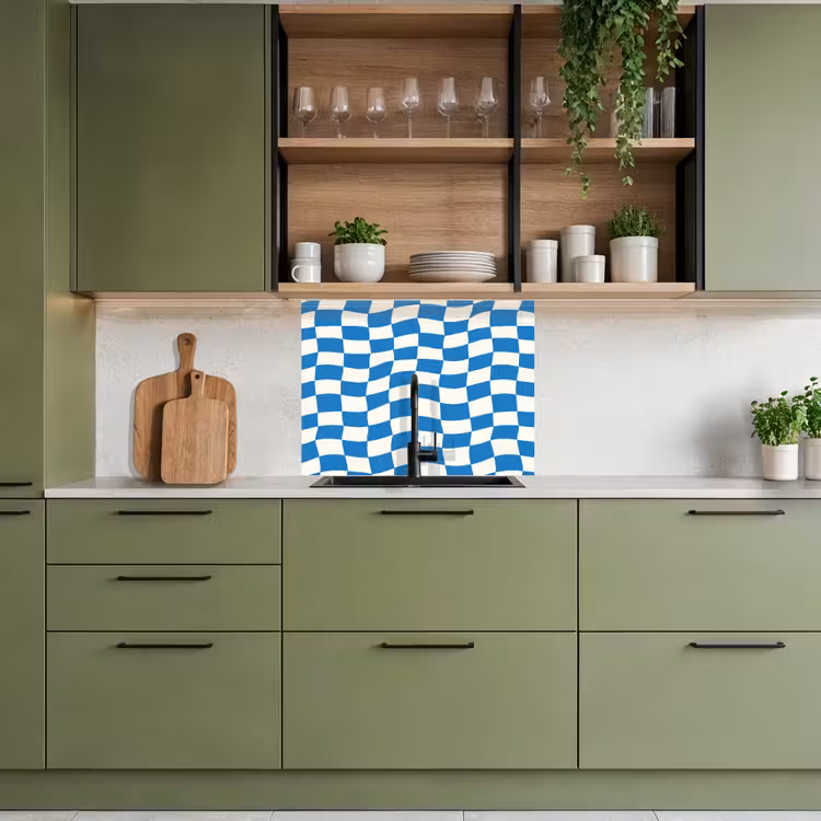 Revestimiento cocina - Ondulado - Patrón - Azul — 7