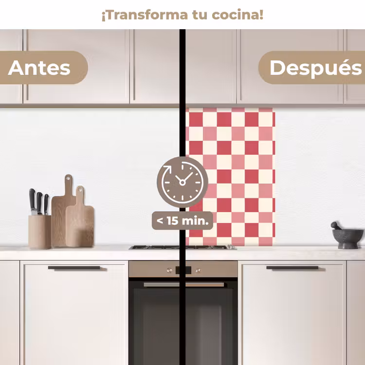 Revestimiento cocina - Patrón - Ajedrez - Rosa — 2