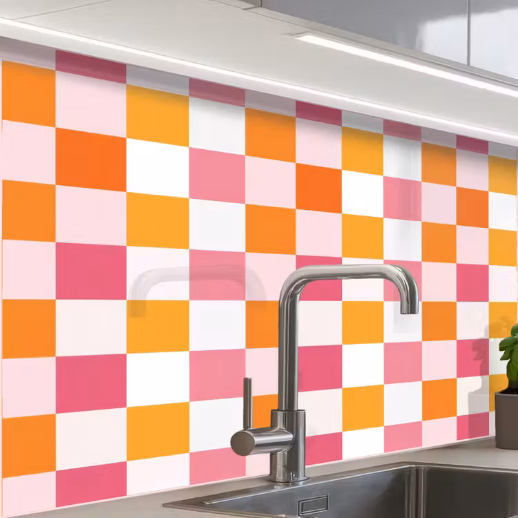 Revestimiento cocina - Patrón - Cuadrado - Rosa — 1