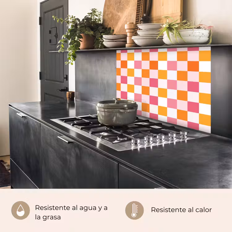 Revestimiento cocina - Patrón - Cuadrado - Rosa — 4