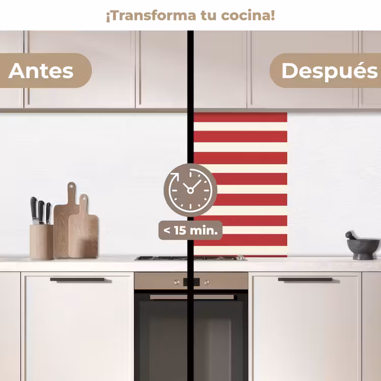 Revestimiento cocina - Rayas - Patrón - Rojo — 2