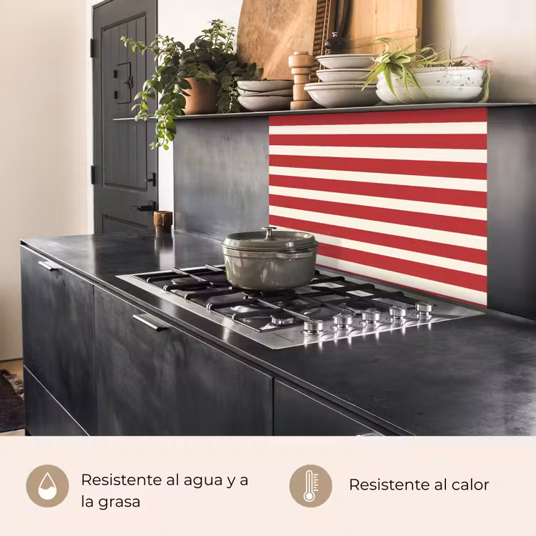 Revestimiento cocina - Rayas - Patrón - Rojo — 4