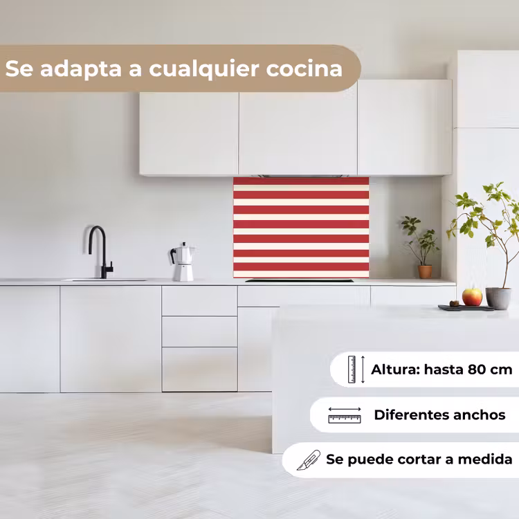 Revestimiento cocina - Rayas - Patrón - Rojo — 6
