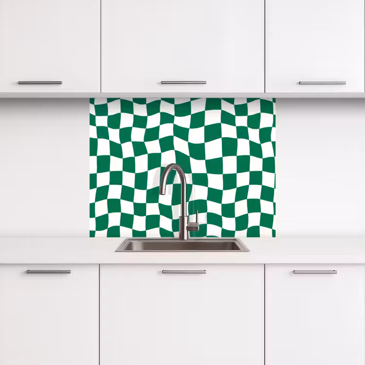 Revestimiento cocina - Tablero de ajedrez - Ondulado - Verde — 3