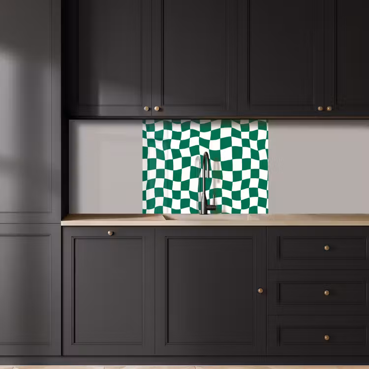 Revestimiento cocina - Tablero de ajedrez - Ondulado - Verde — 5